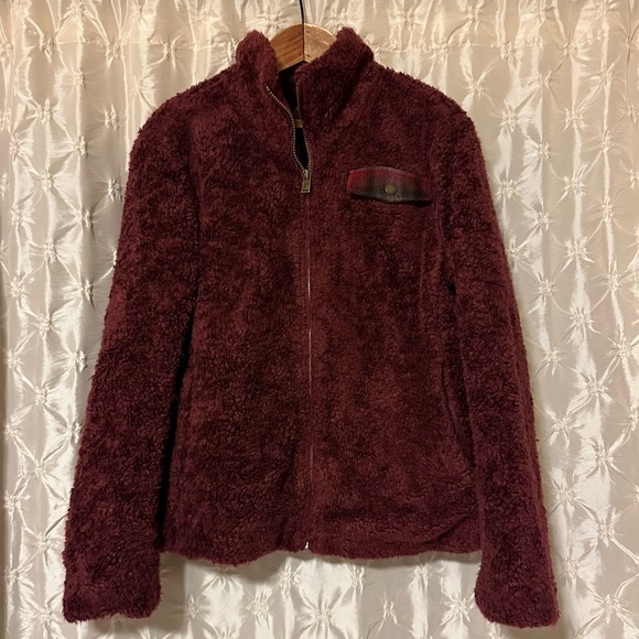 Pendleton Red Fuzzy Full Zip Jacket Sherpa Soft - Picture 1 of 11